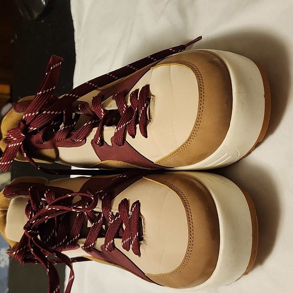 Maurices Burgundy and Tan High-Top Sneakers